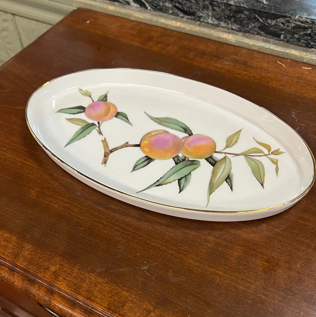 Royal Worchester Oval Porcelain Tray With Peaches 1
