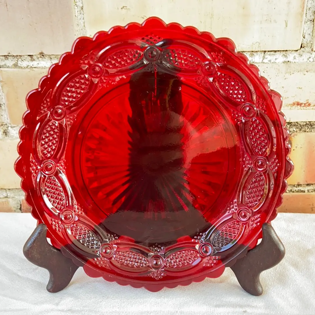 Small Ruby Glass Plate 1