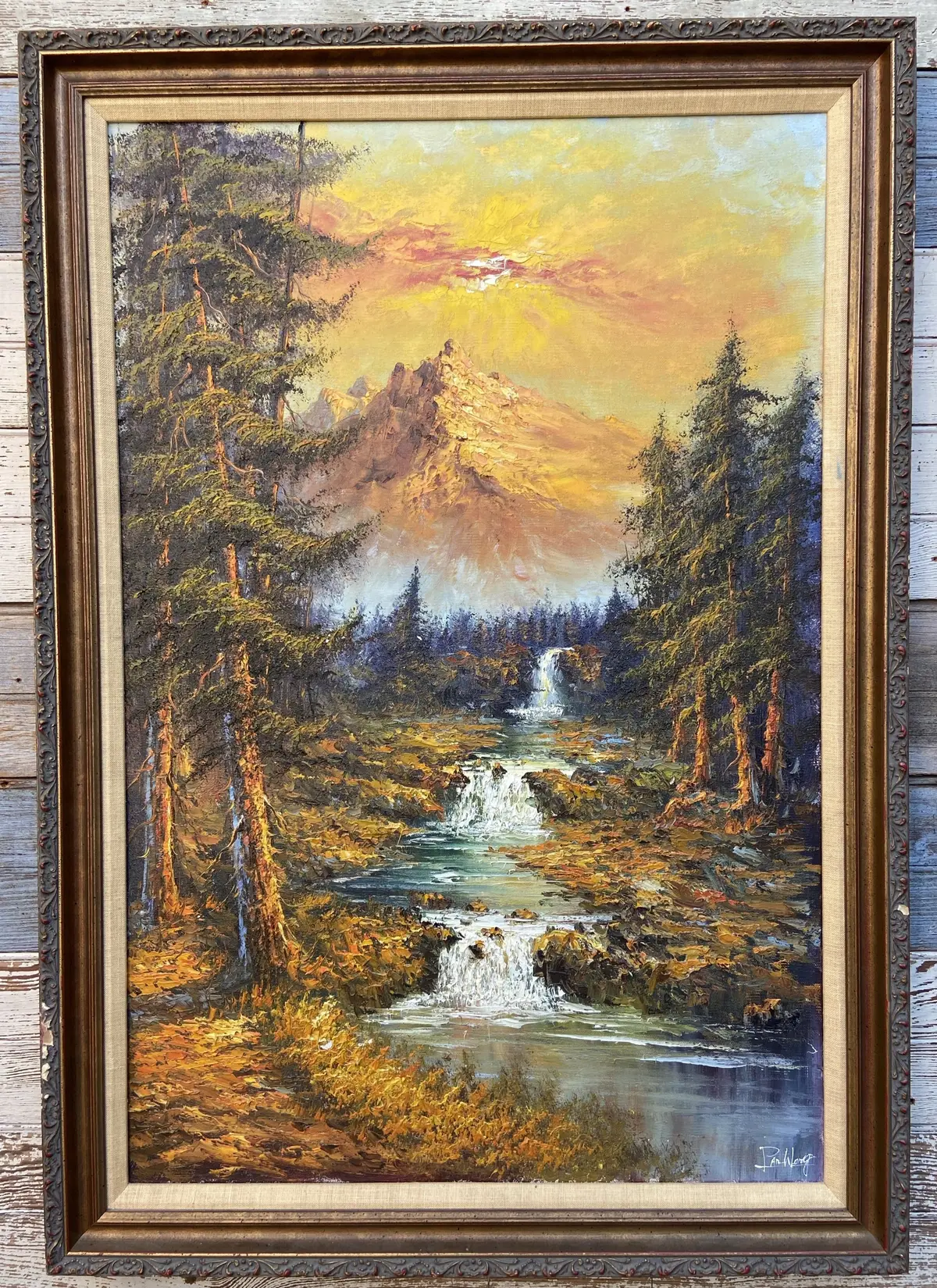 Vertical Mountain Landscape Painting P.W. 1