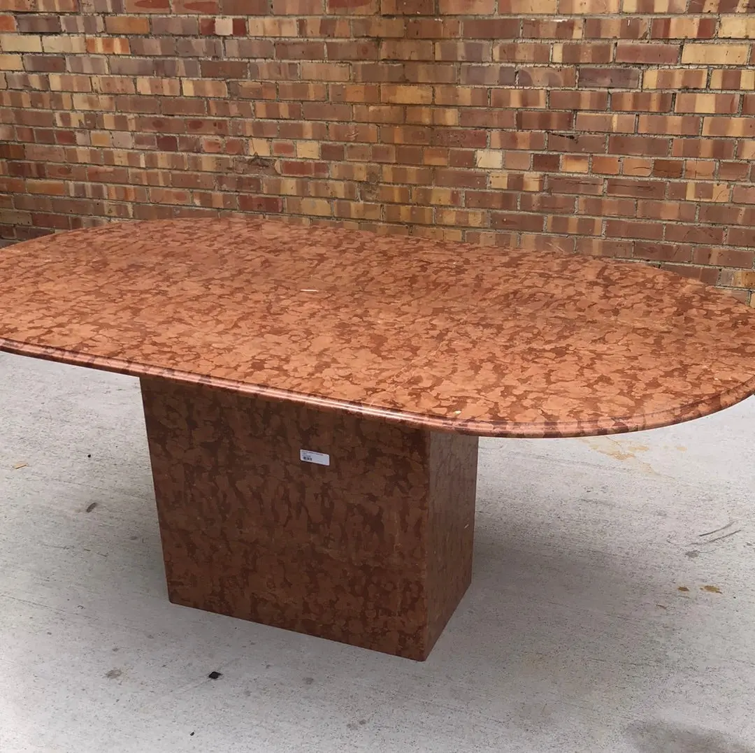 Brown Marble Pedestal Table 1