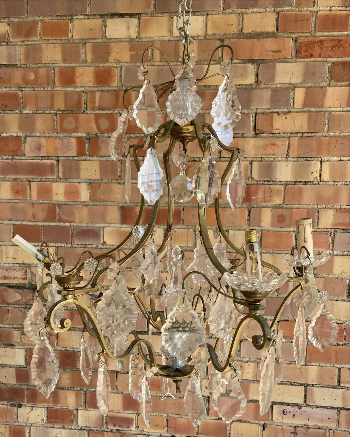 Sold Crystal Pendalogue Chandelier 1