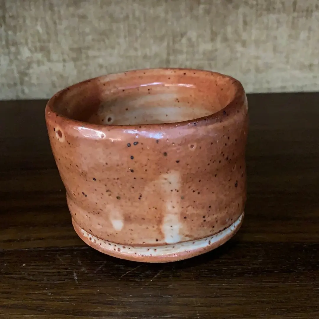 Small Orange Studio Pottery Vessel 1