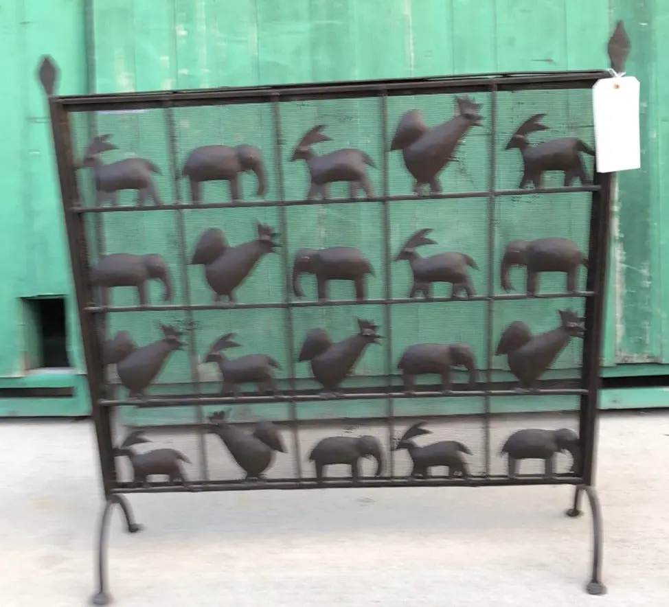 Iron Fire Screen With Animals 1