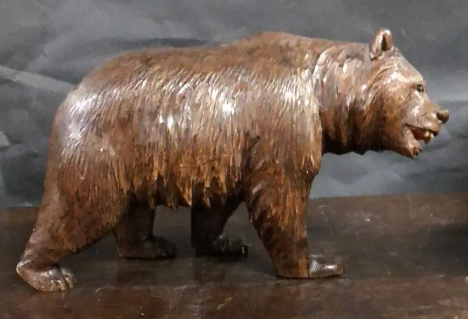 Carved Black Forest Walking Bear 1