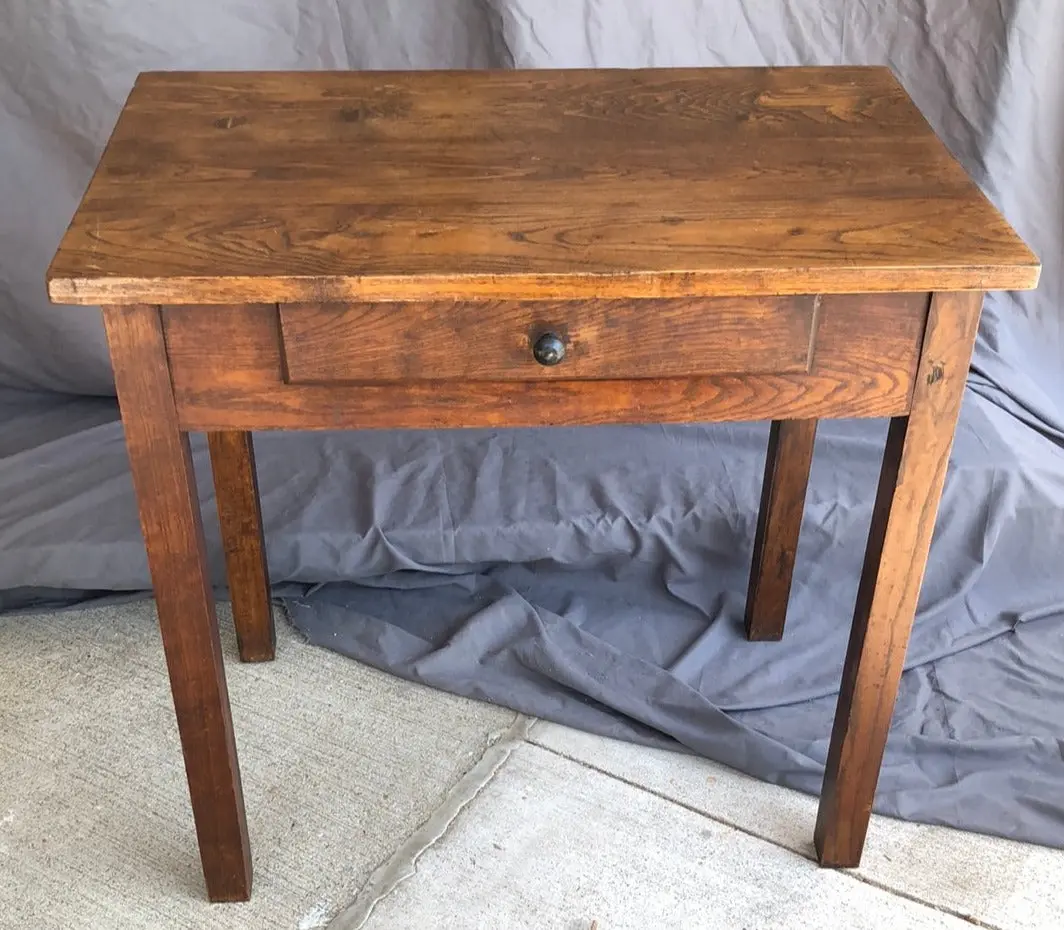 Small Oak Side Table With Drawer 1