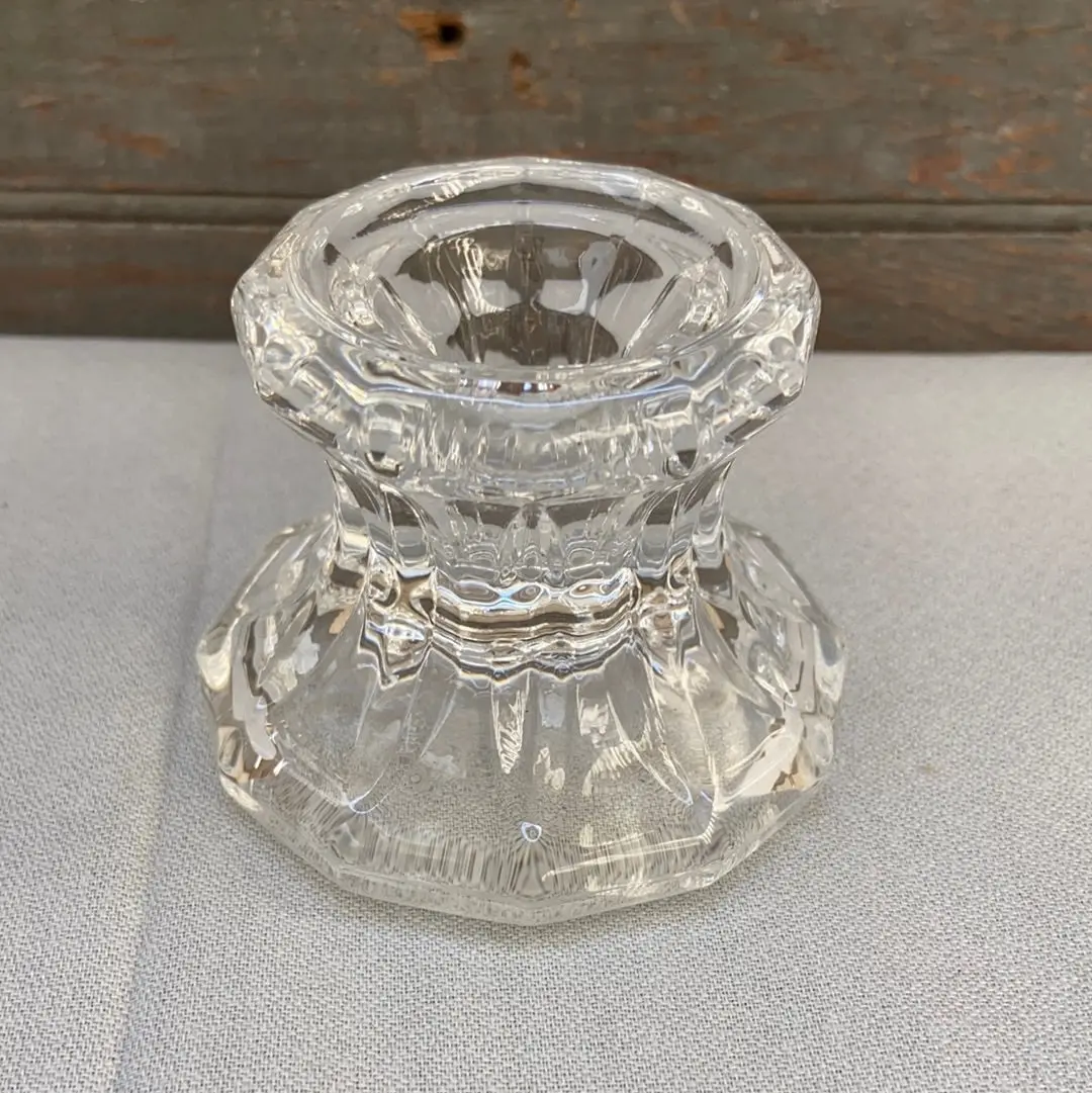 2-Piece Pressed Glass Candle Holder 1