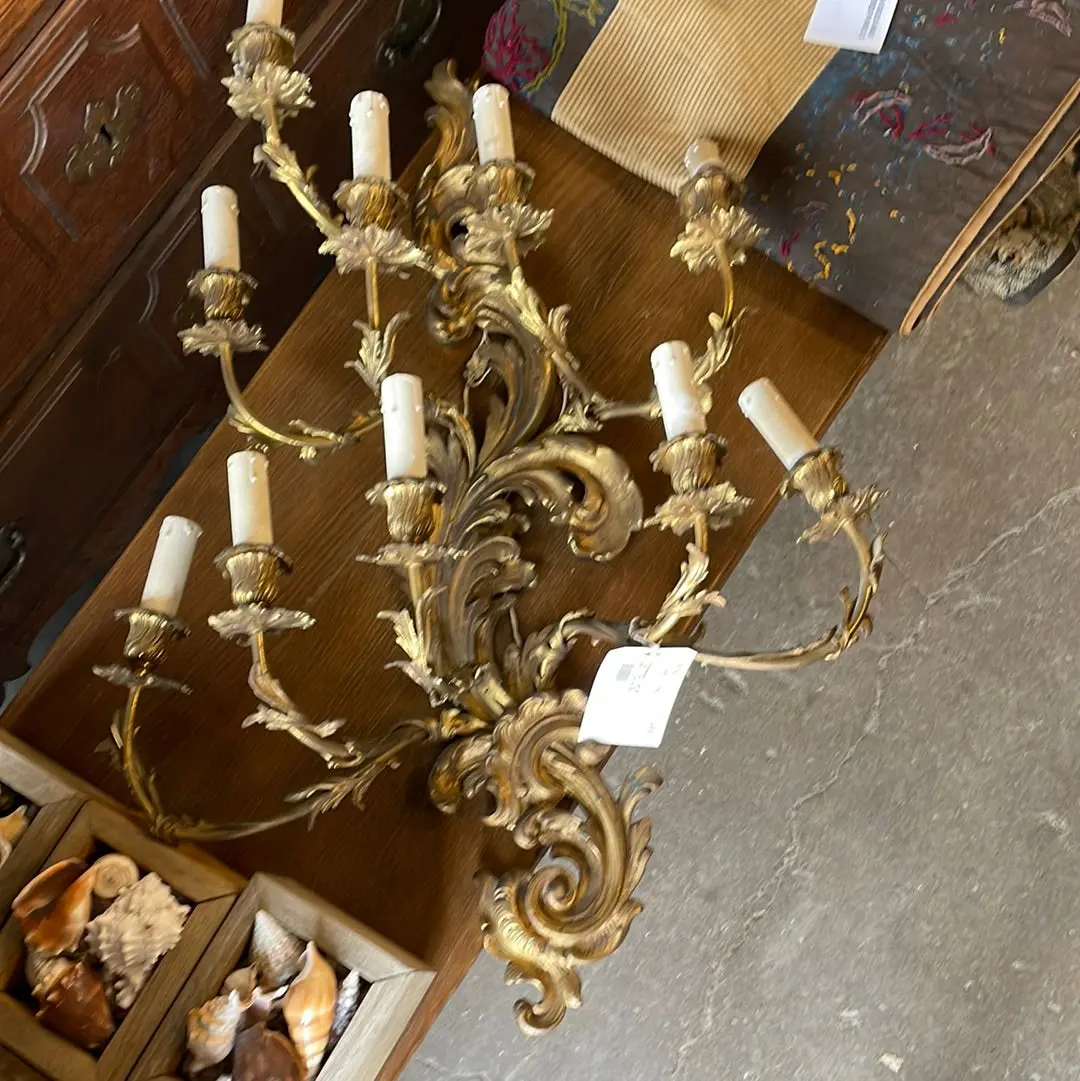 Bronze Rocco Gilded Large 10 Arm Sconce 1