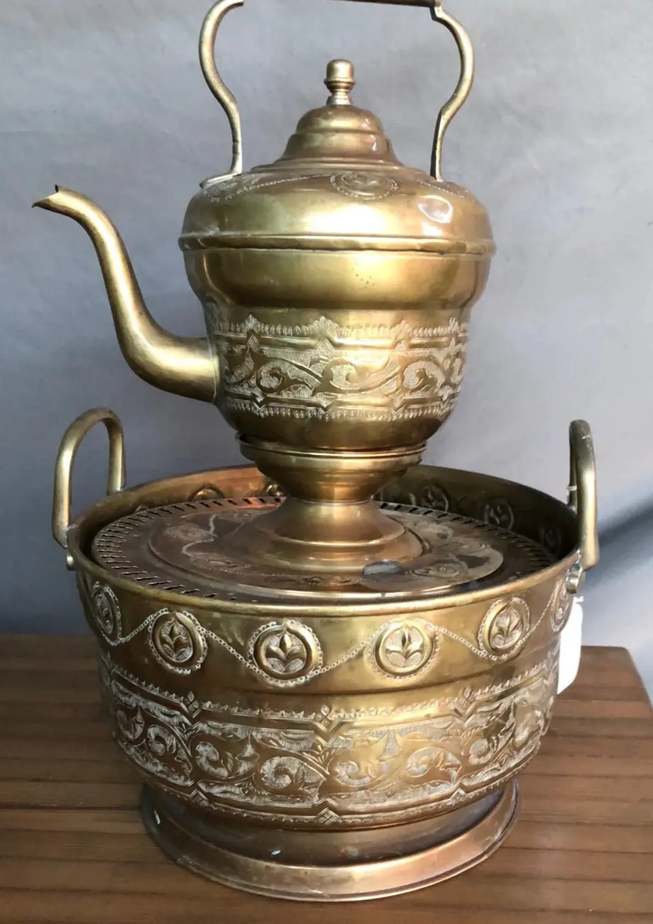 Brass Teapot On Burner 1