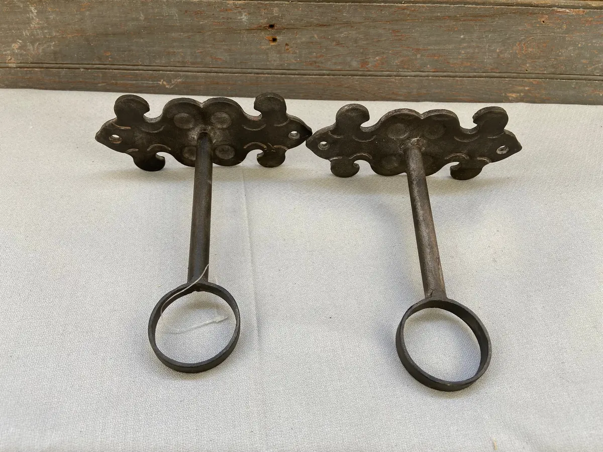 Pair Of Wrought Iron Curtain Holders 1