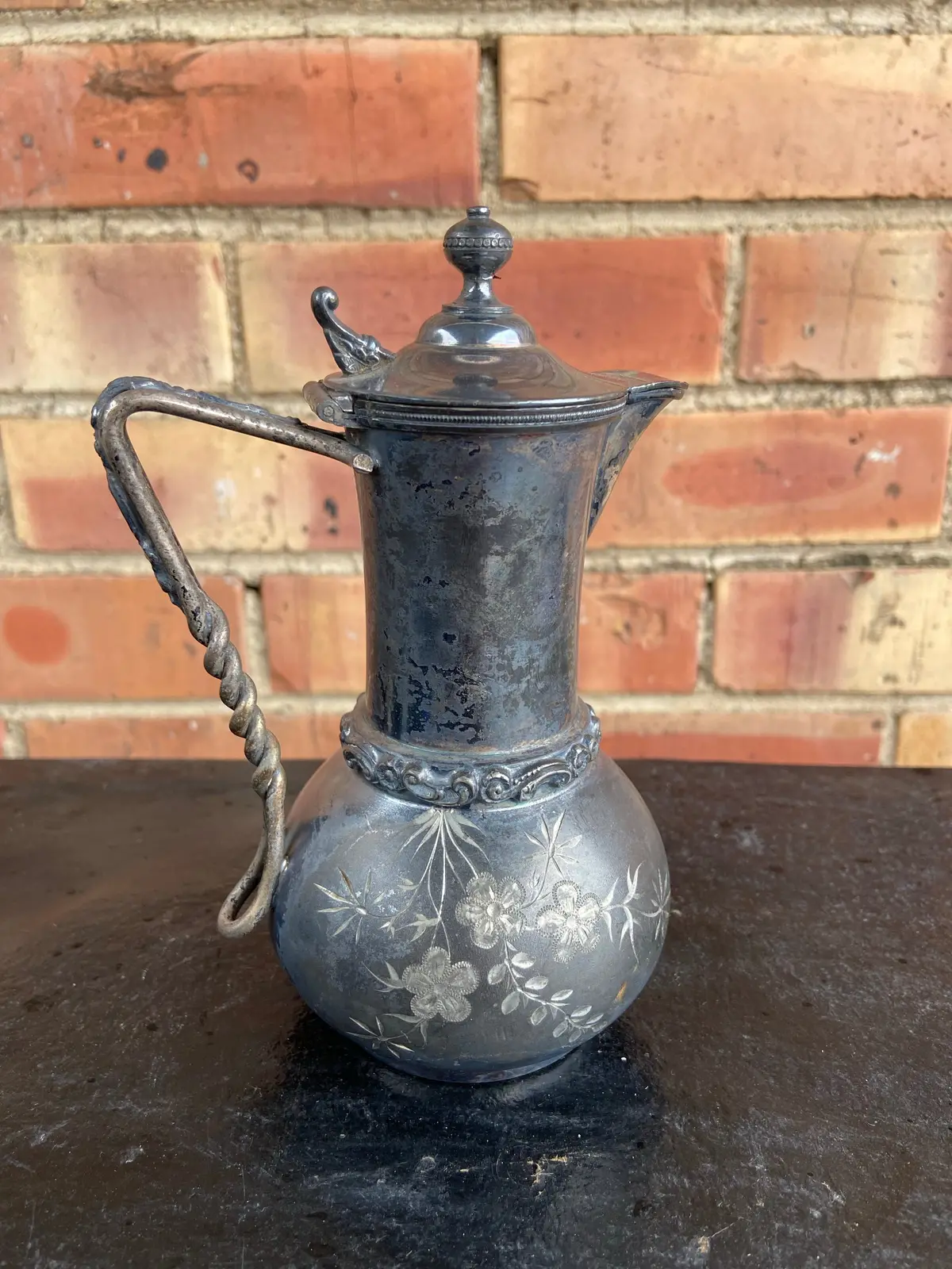 Silver Plate Twist Handle Aesthetic Creamer 1