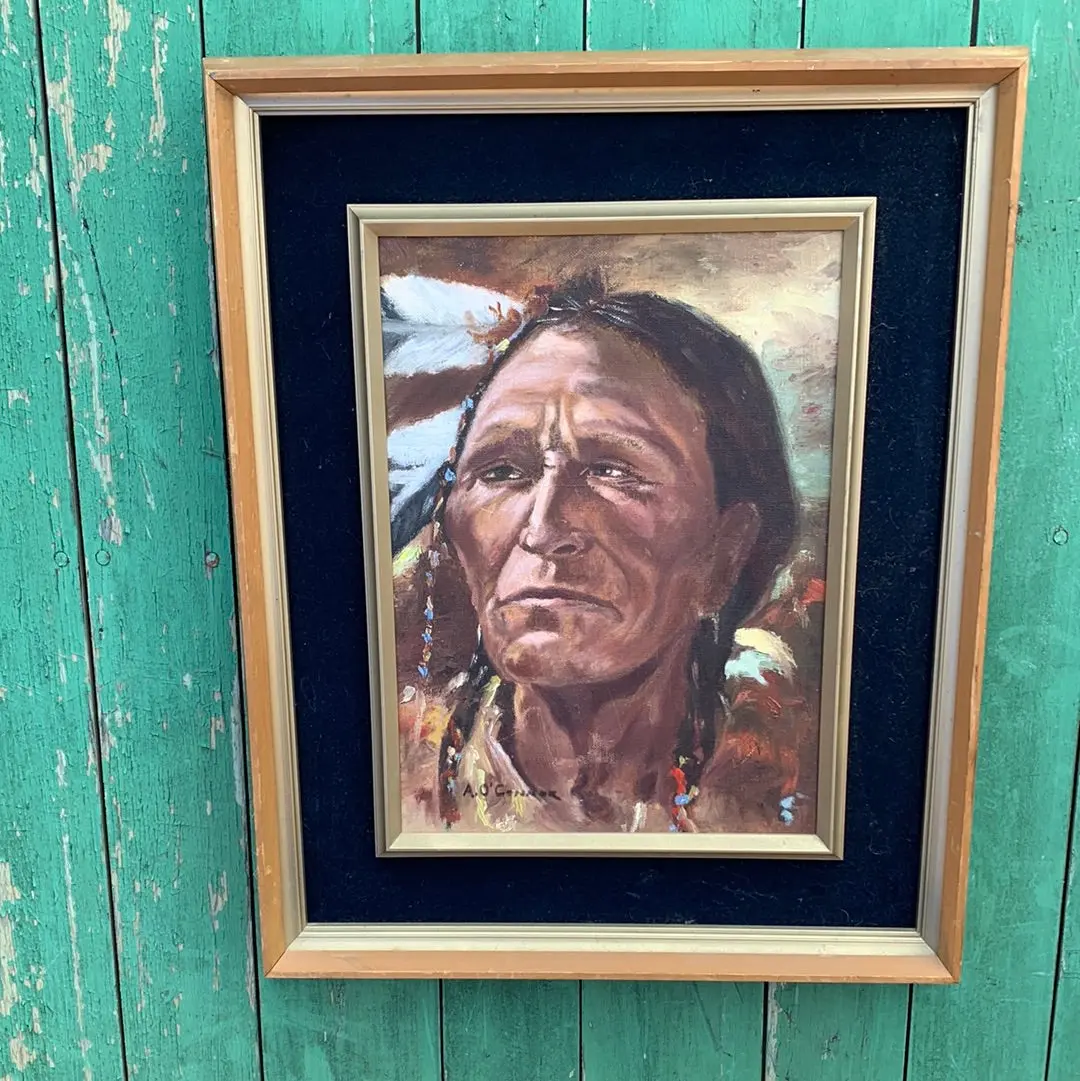 Native American Oil Painting Portrait 1