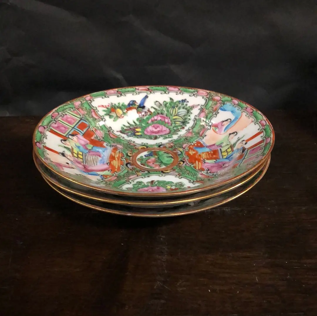 Set Of Three Rose Famille Bowls 1