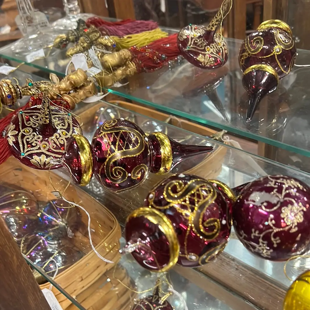 Hand Blow Purple Christmas Ornament - Each 1