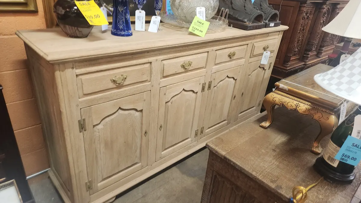 Raw Oak Arch Pegged Doors Sideboard 1