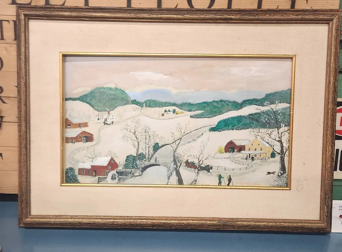 Primitive Winter Scene Painting 1