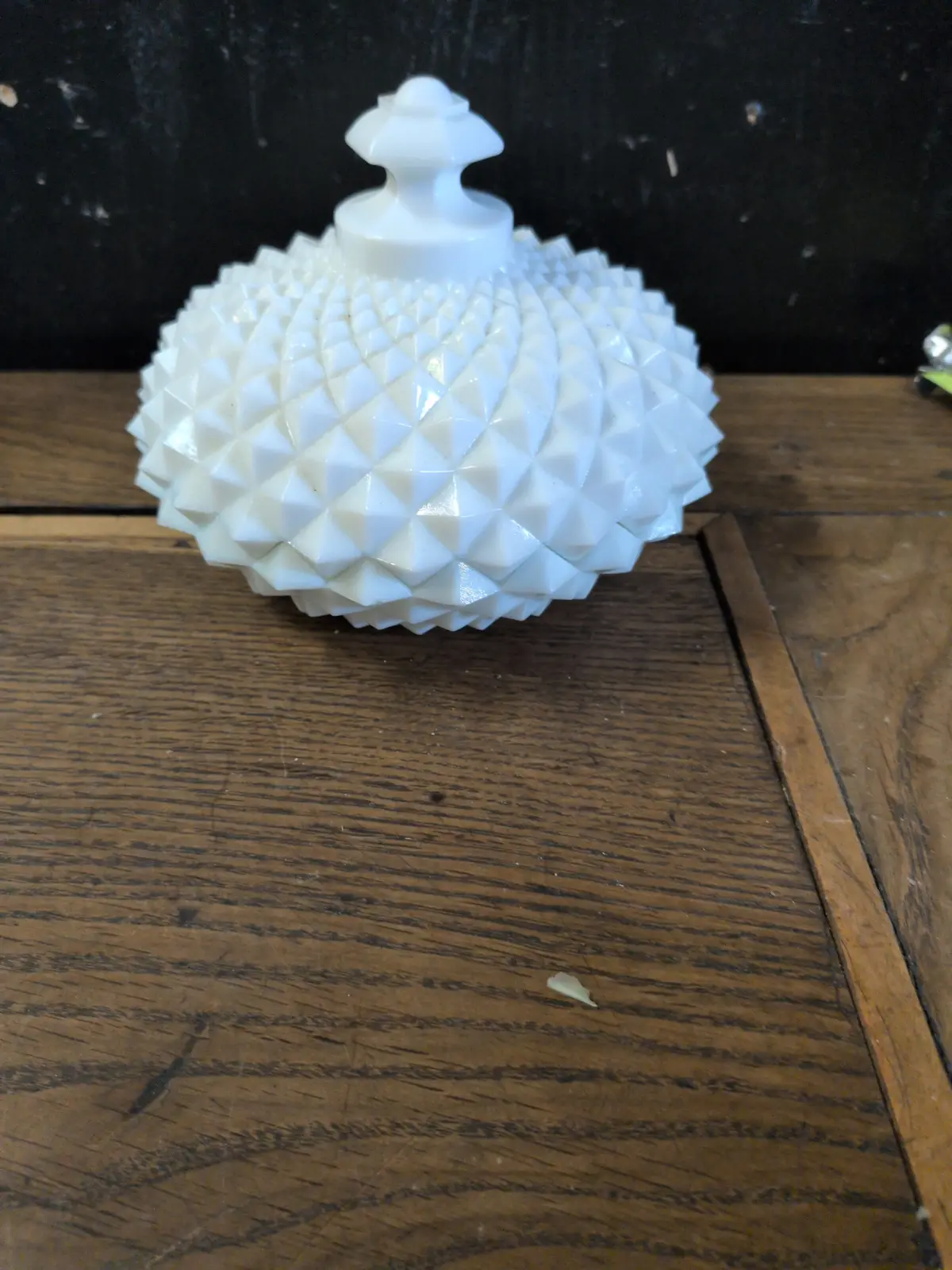 Round Milk Glass Candy Jar With Lid 1