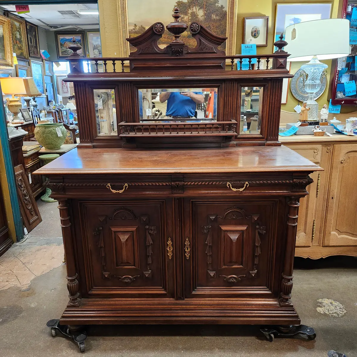 Large Mahogany Dessert / Serving Buffet 1