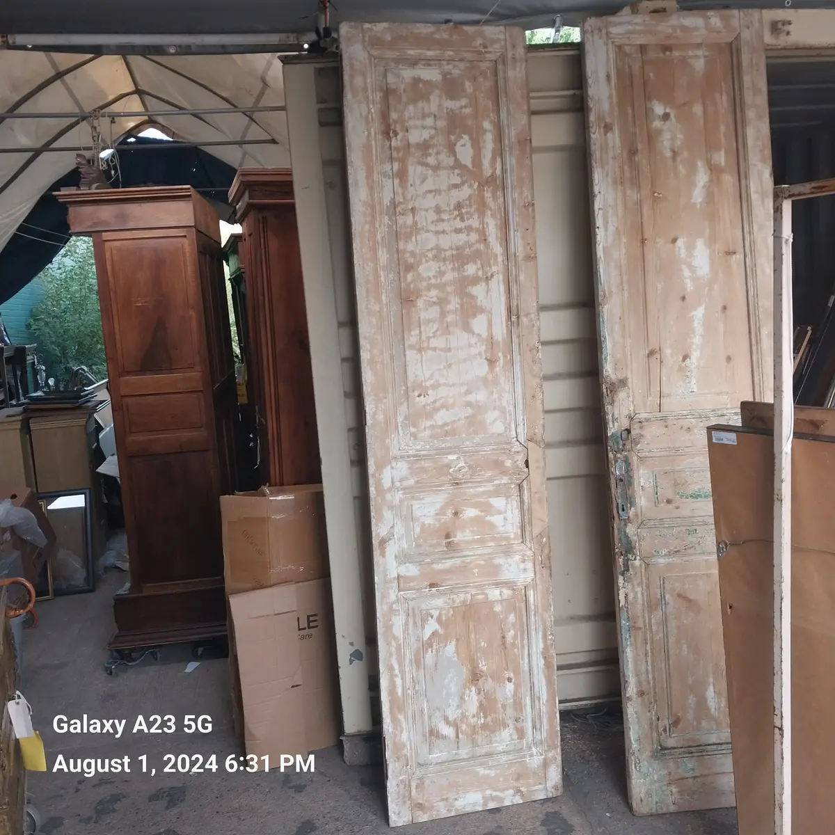 Tall Slender Pine Paneled Door 1