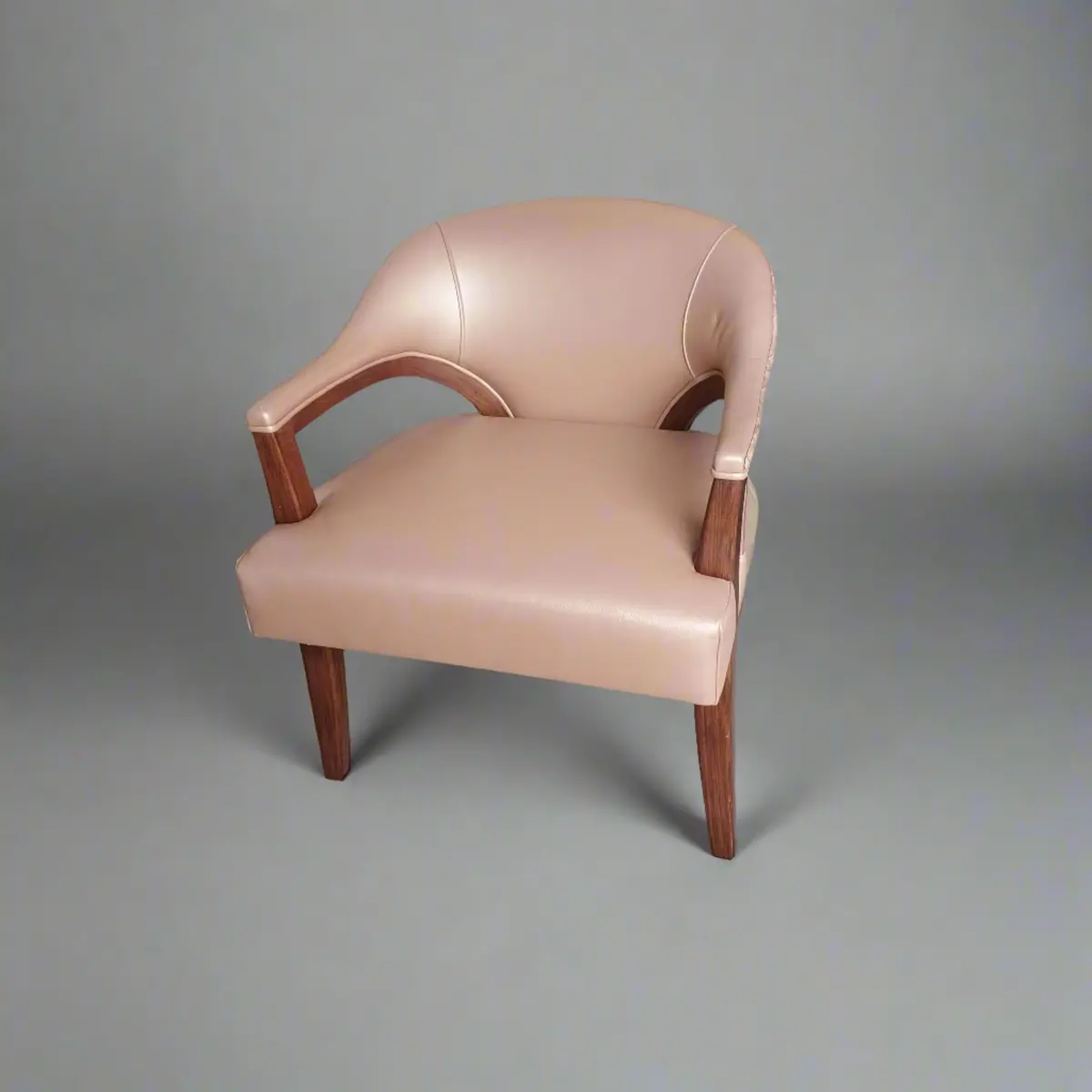 Art Deco Barrel Back Leather Chair By Lilly Jack 1