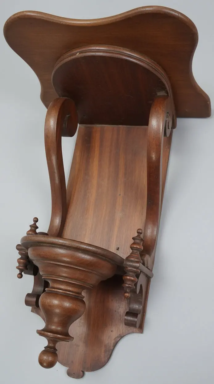 2 Tiered 19Th Century Mahogany Wall Shelf 1