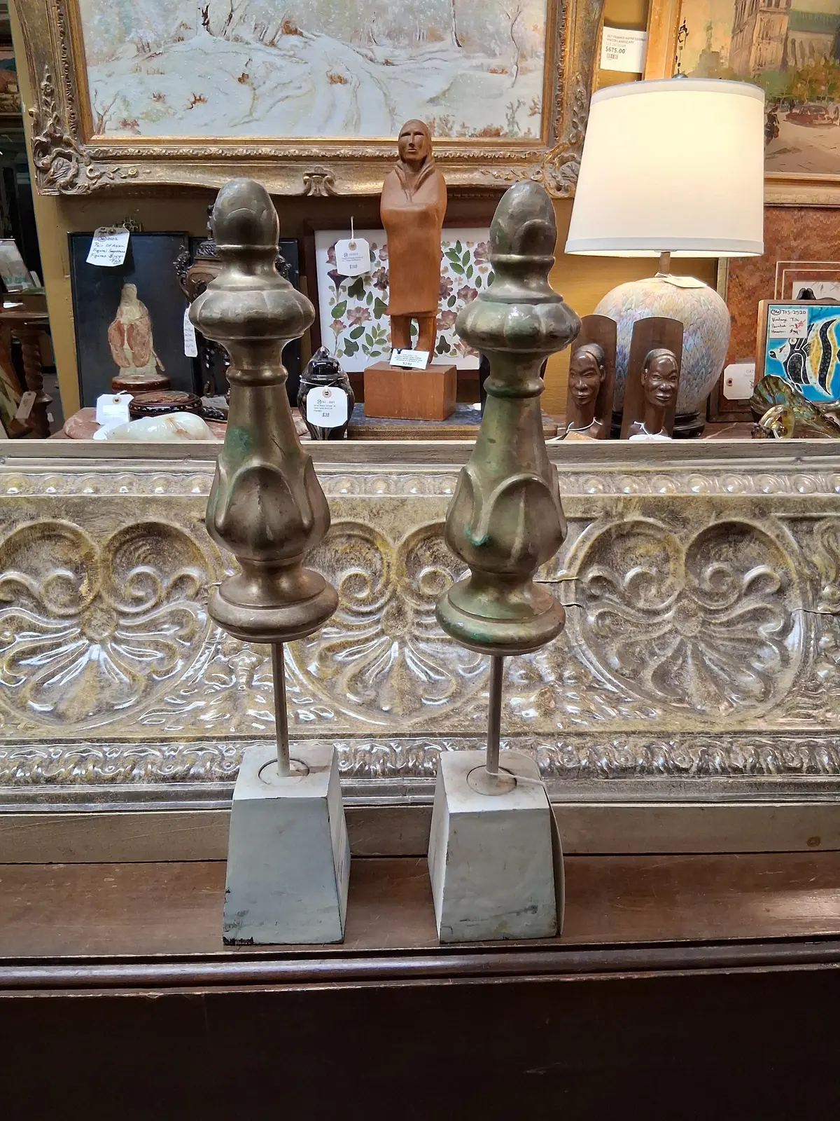 Pair Of Brass Finials 1