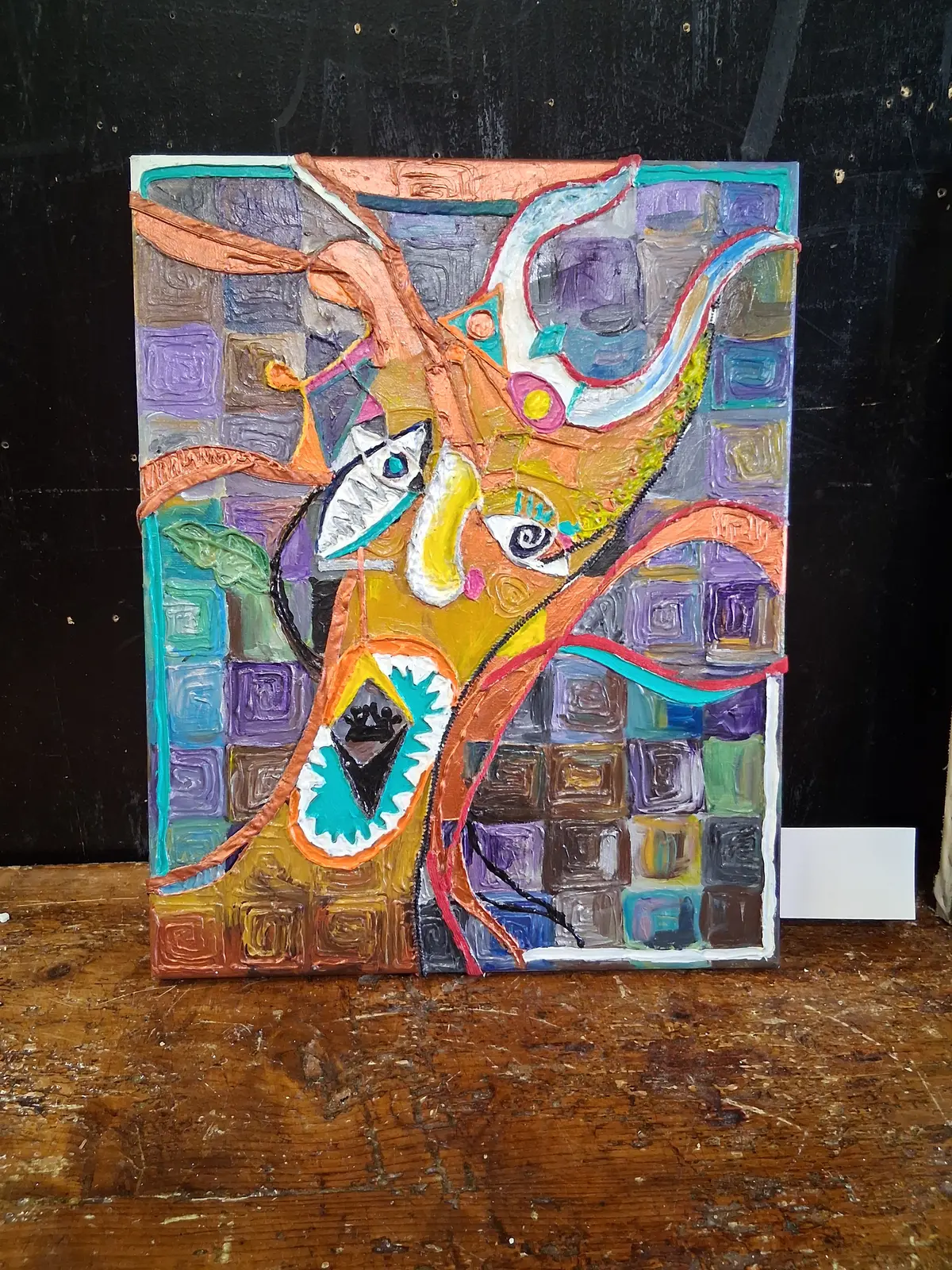 Unframed Abstract Colorful Loosely Painted 1