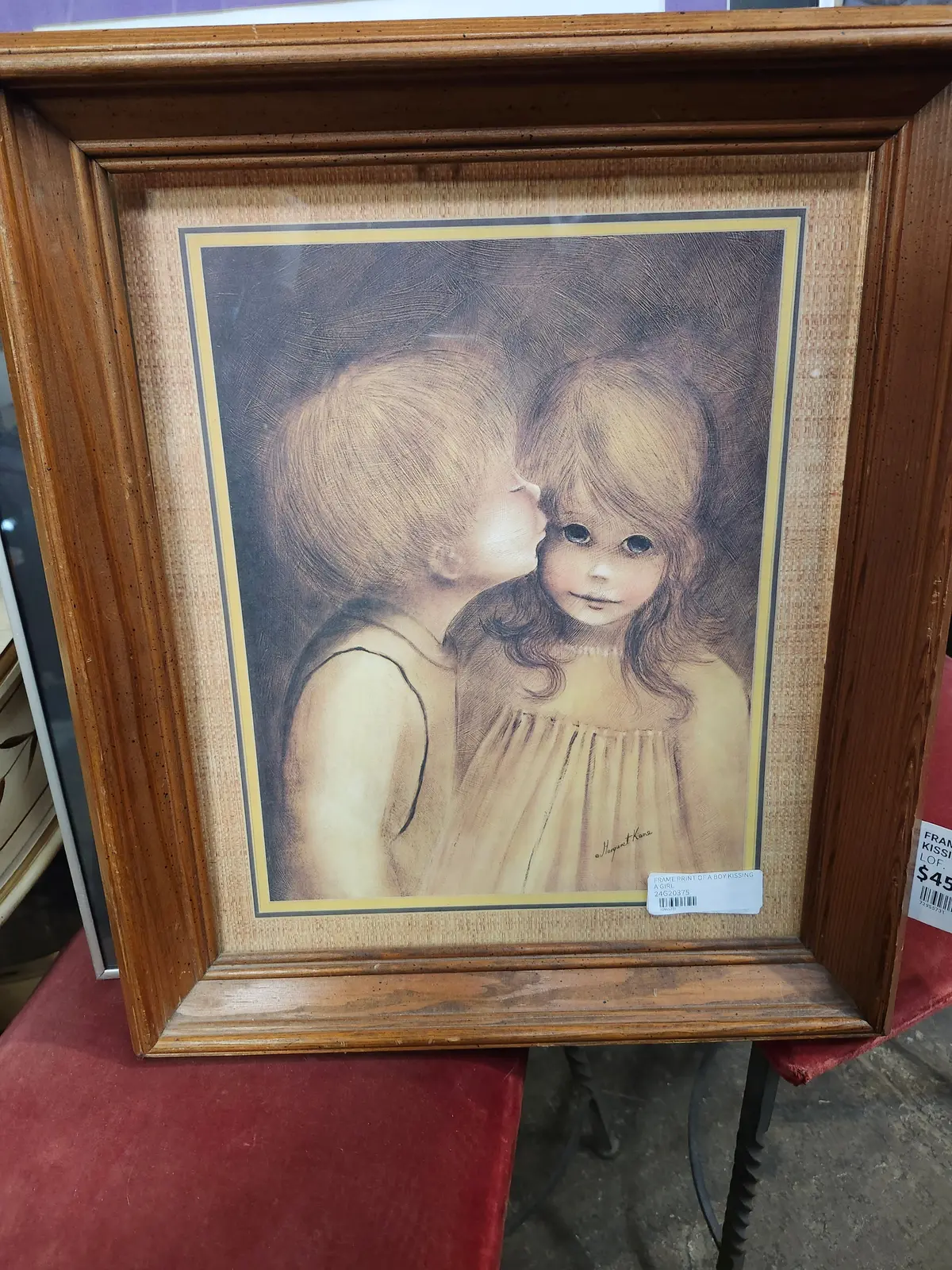 Frame Print Of A Boy Kissing A Girl 1