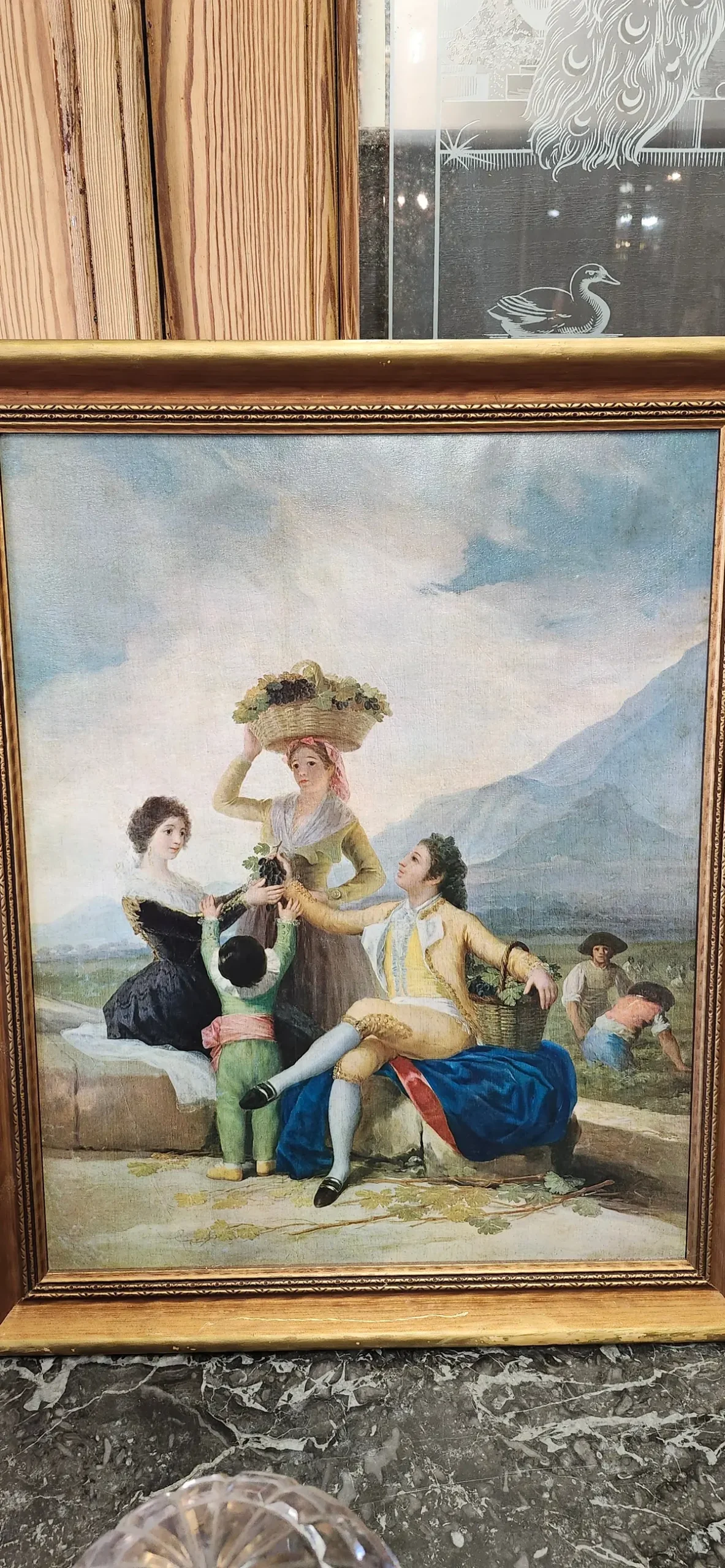 Excellent Framed Reproduction Of Grape Harvest By Goya 1