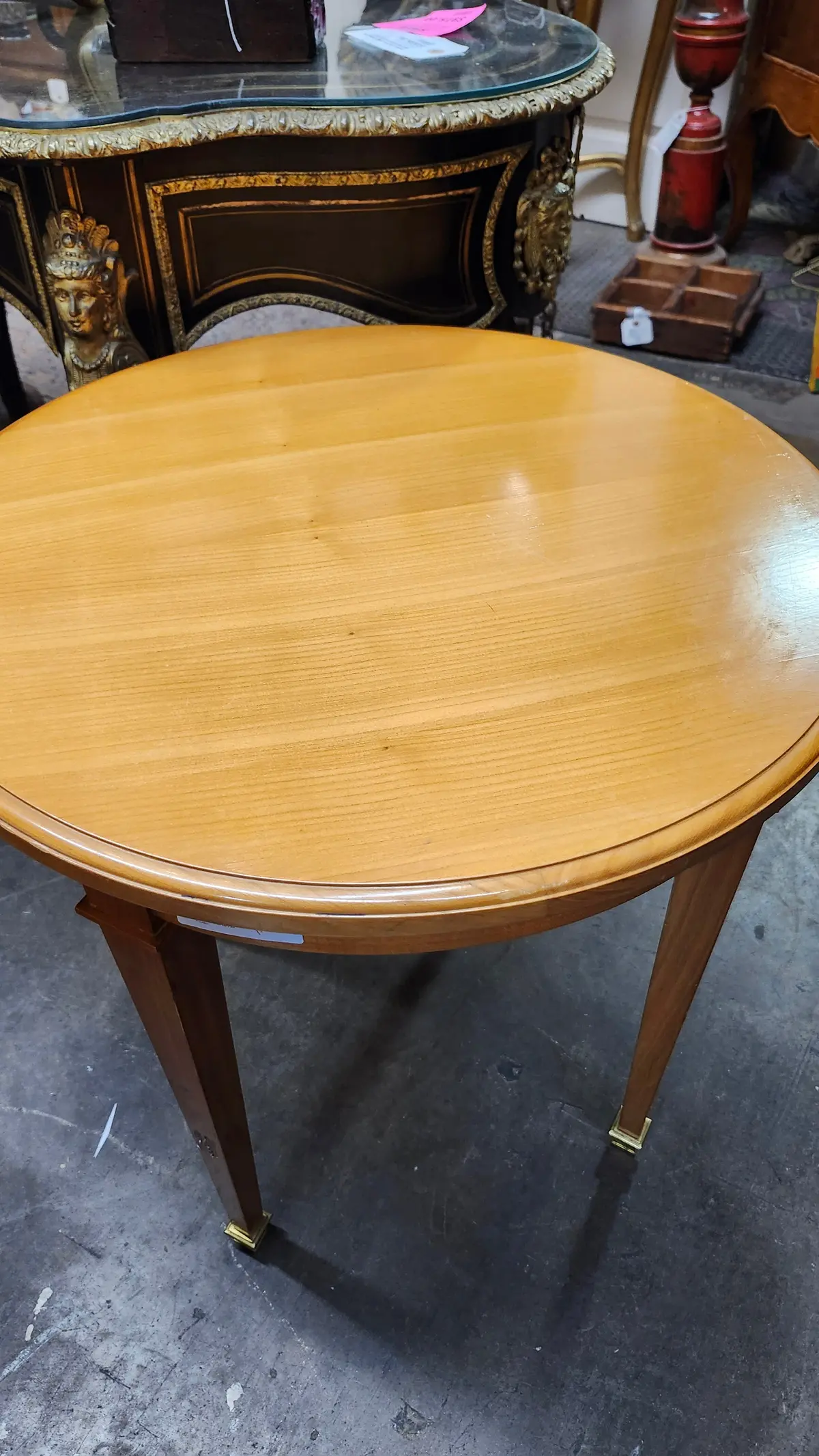 Round Directoire Table With Brass Sabot 1