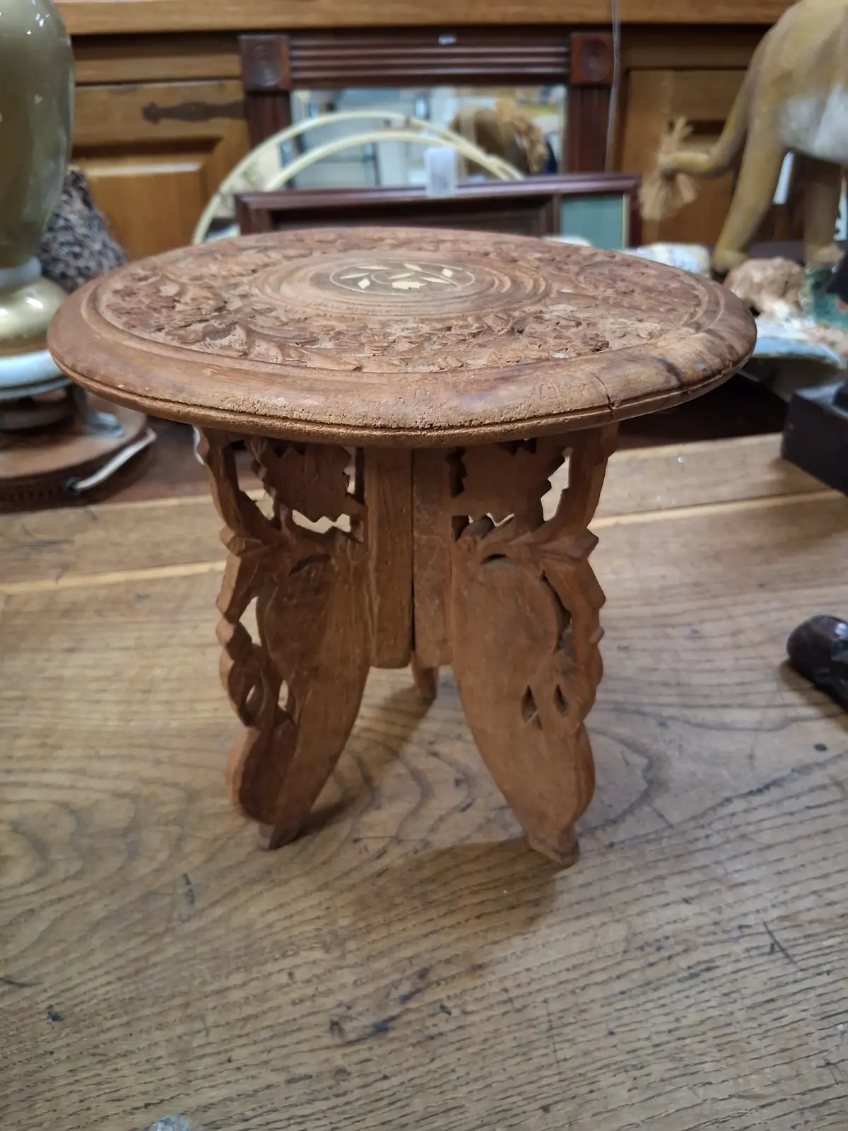 Small Carved Indian Stand 1