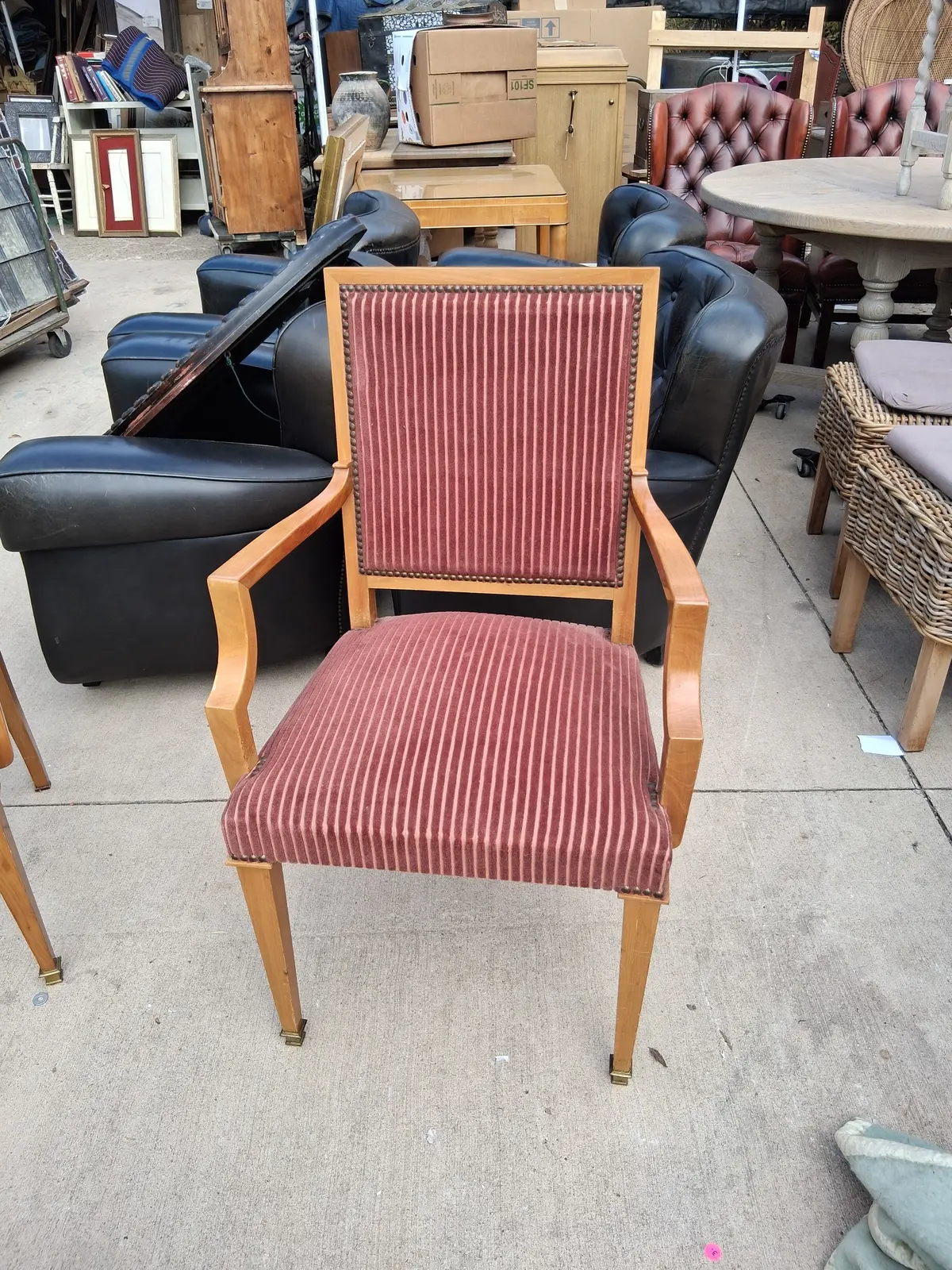 Each Square Back Directoire Cherry Arm Chair 1