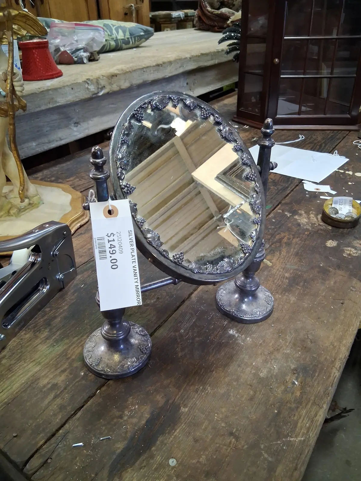 Silver Plate Vanity Mirror 1