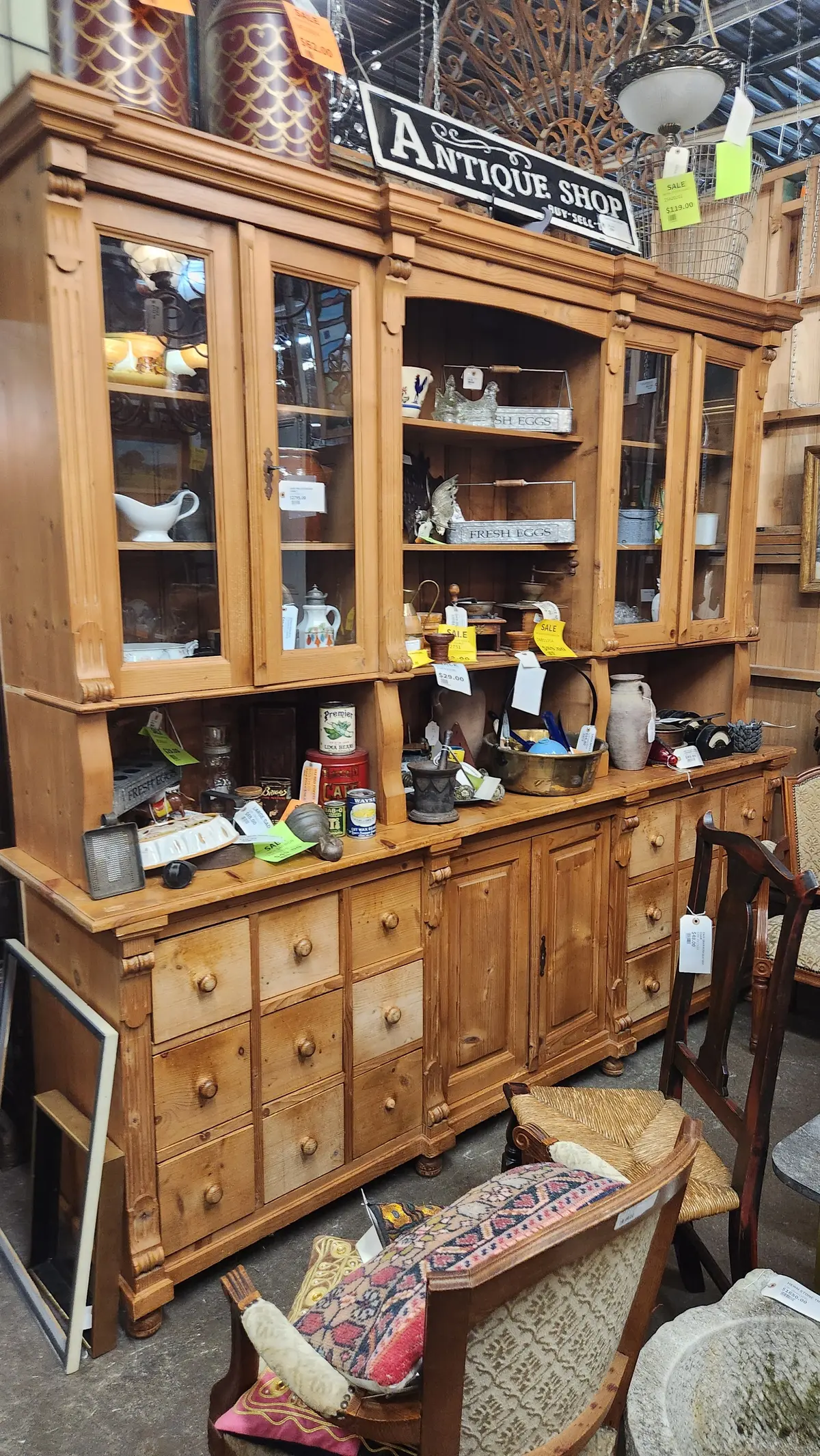 Large Pine Apothecary Cabinet 1