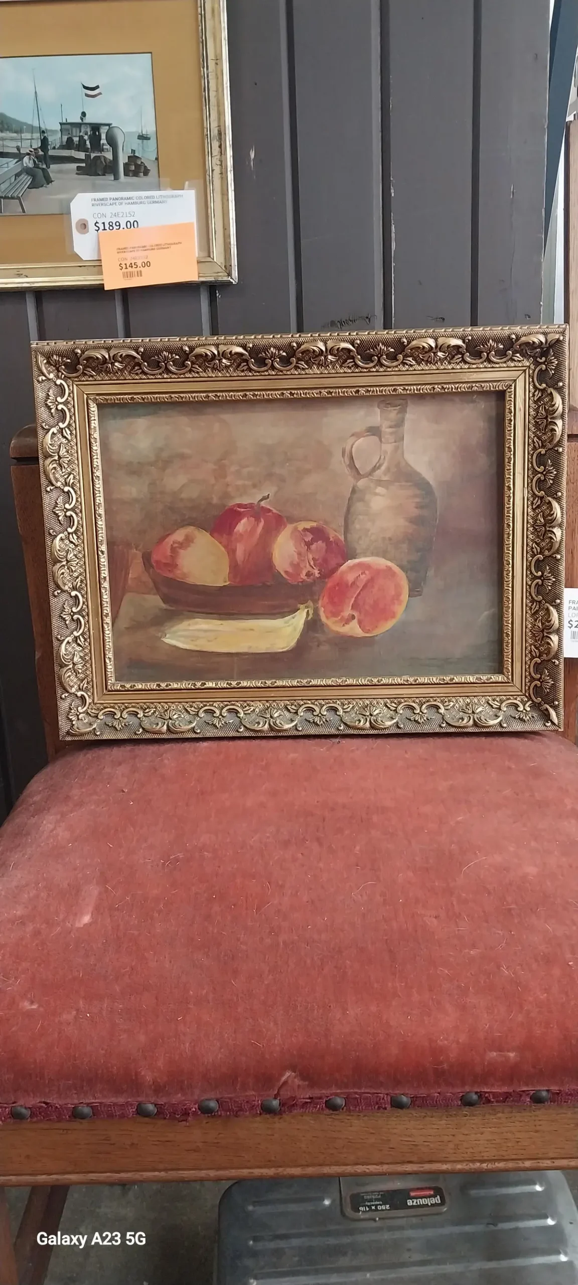 Framed Still Life Oil Painting Of Fruit 1