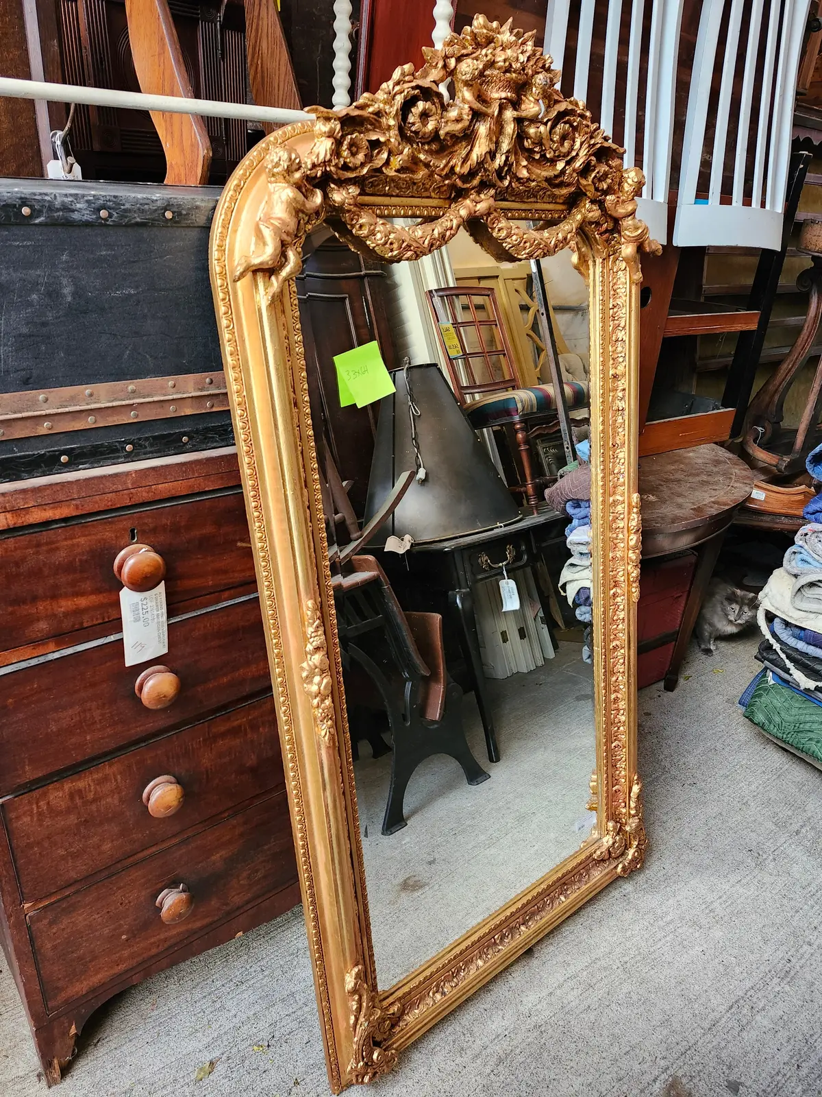 Medium Gold Festoon And Cherubs Mirrors 1