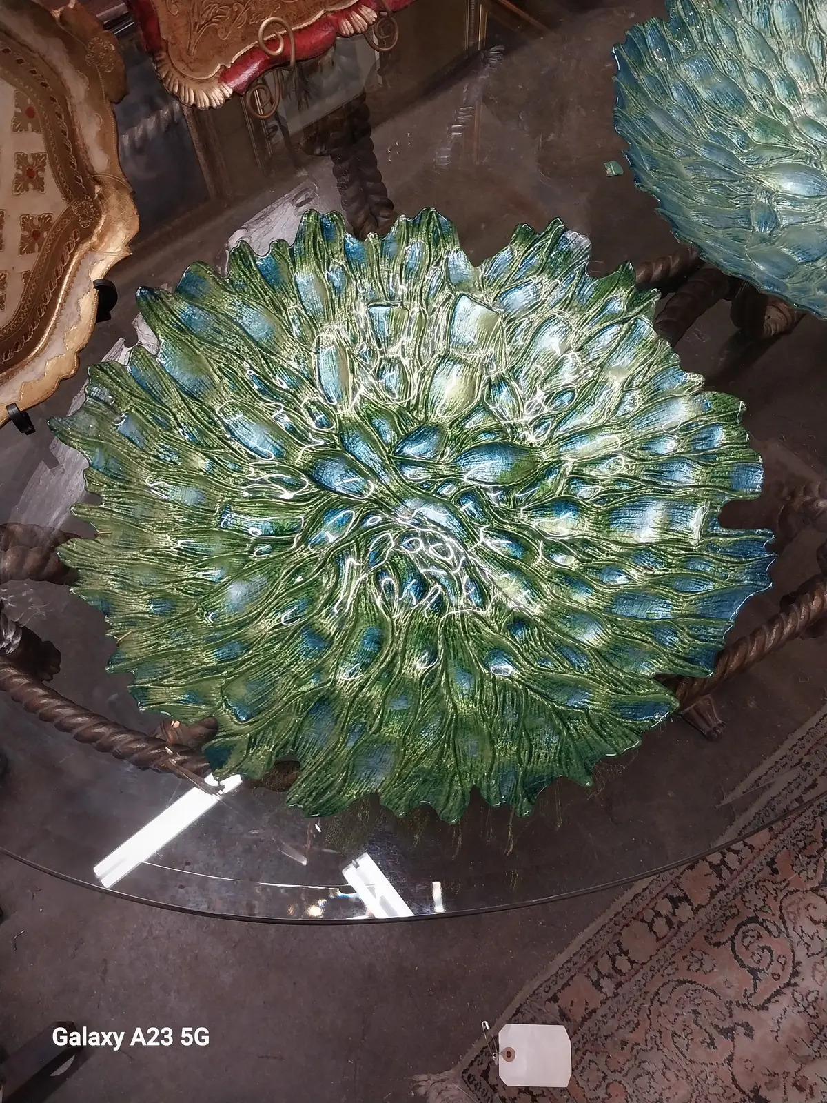 Embossed Flower Shaped Glass Bowl 1