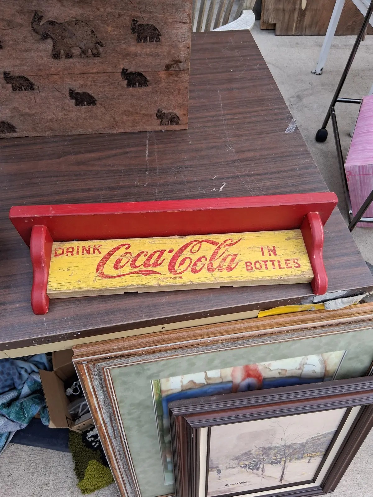 Vintage Red Shelf Made From Coca Cola Crate 1
