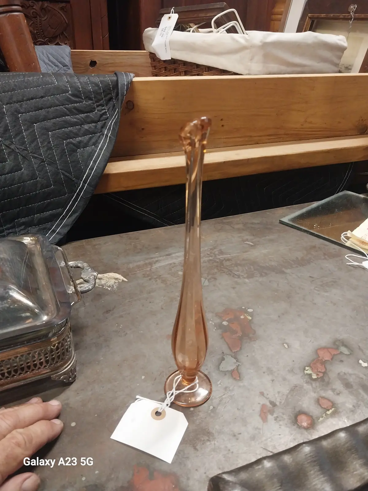 Pink Glass Bud Vase 1