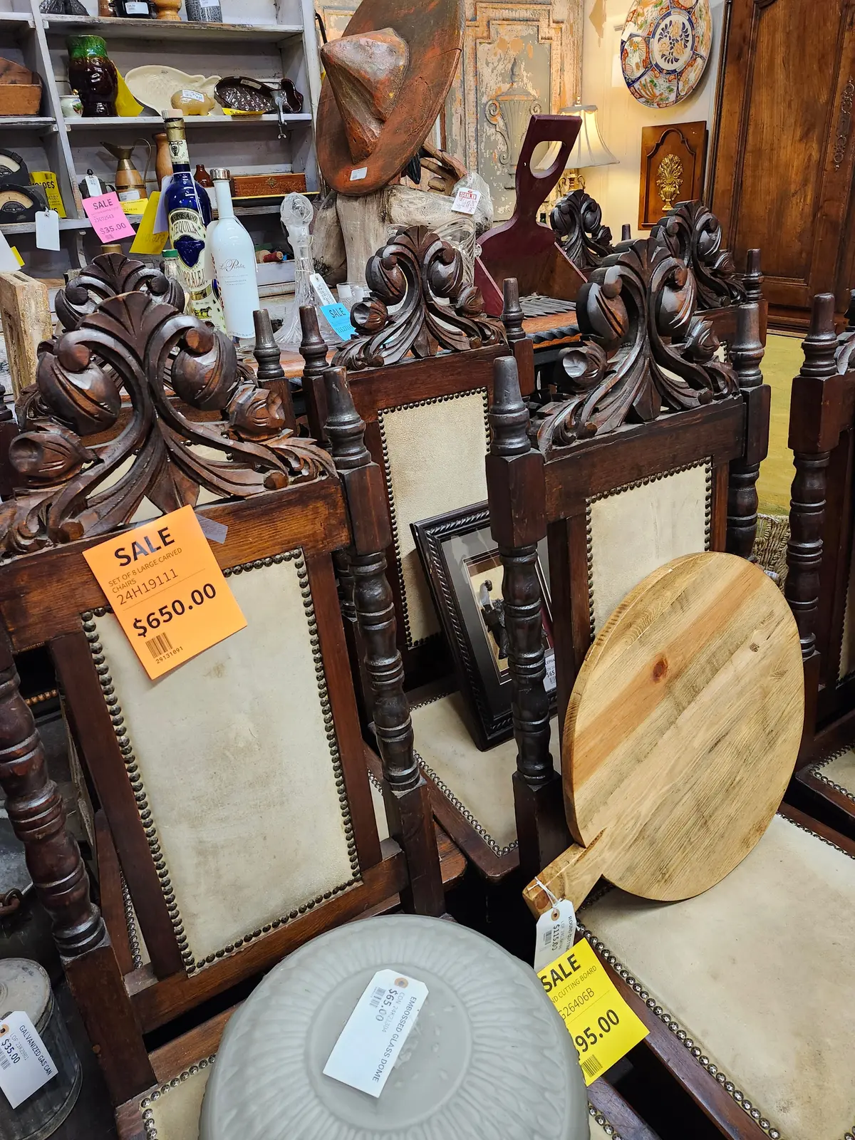 Set Of 8 Large Carved  Chairs 1