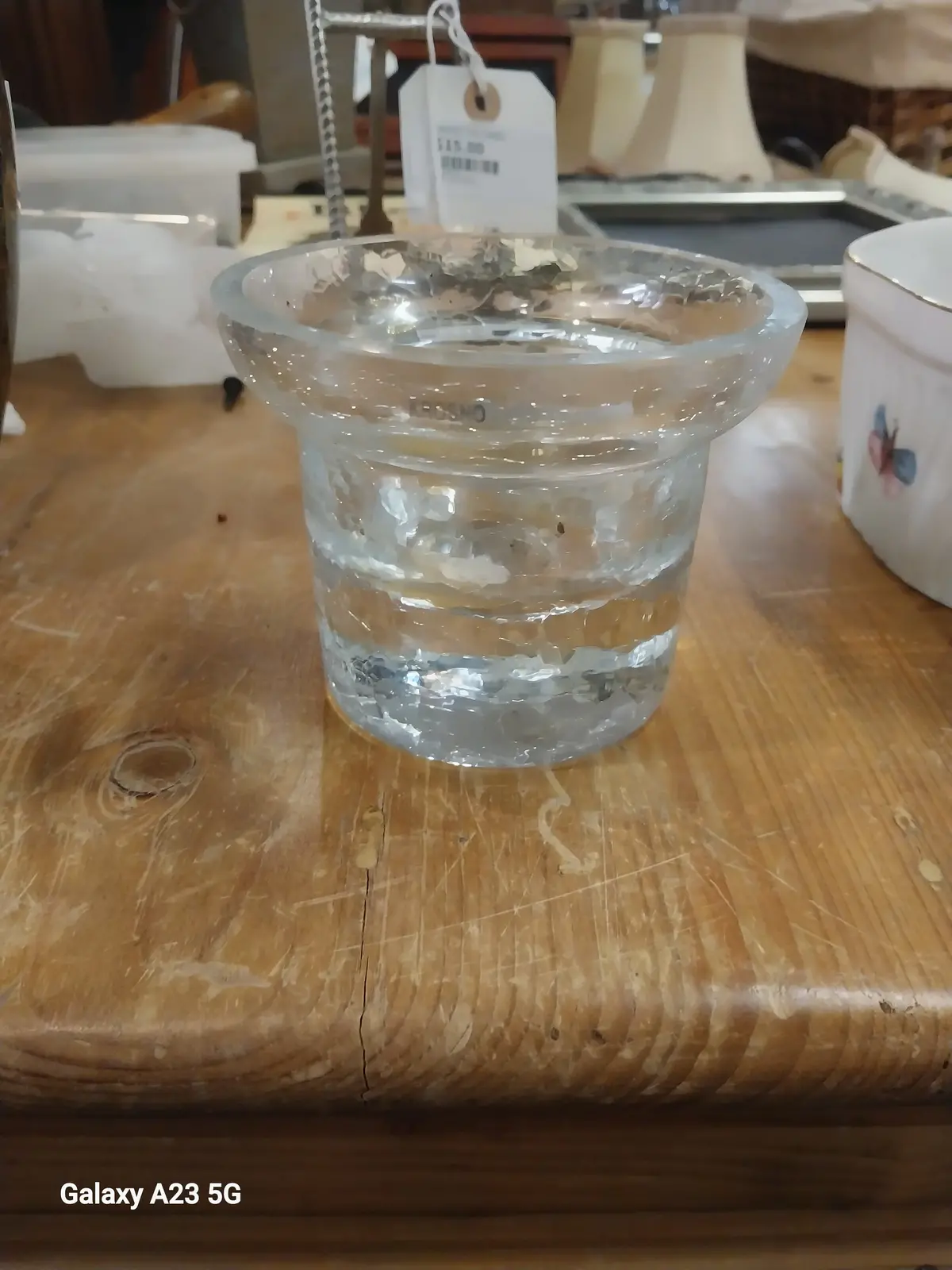 Crackle Glass Votive Holder 1