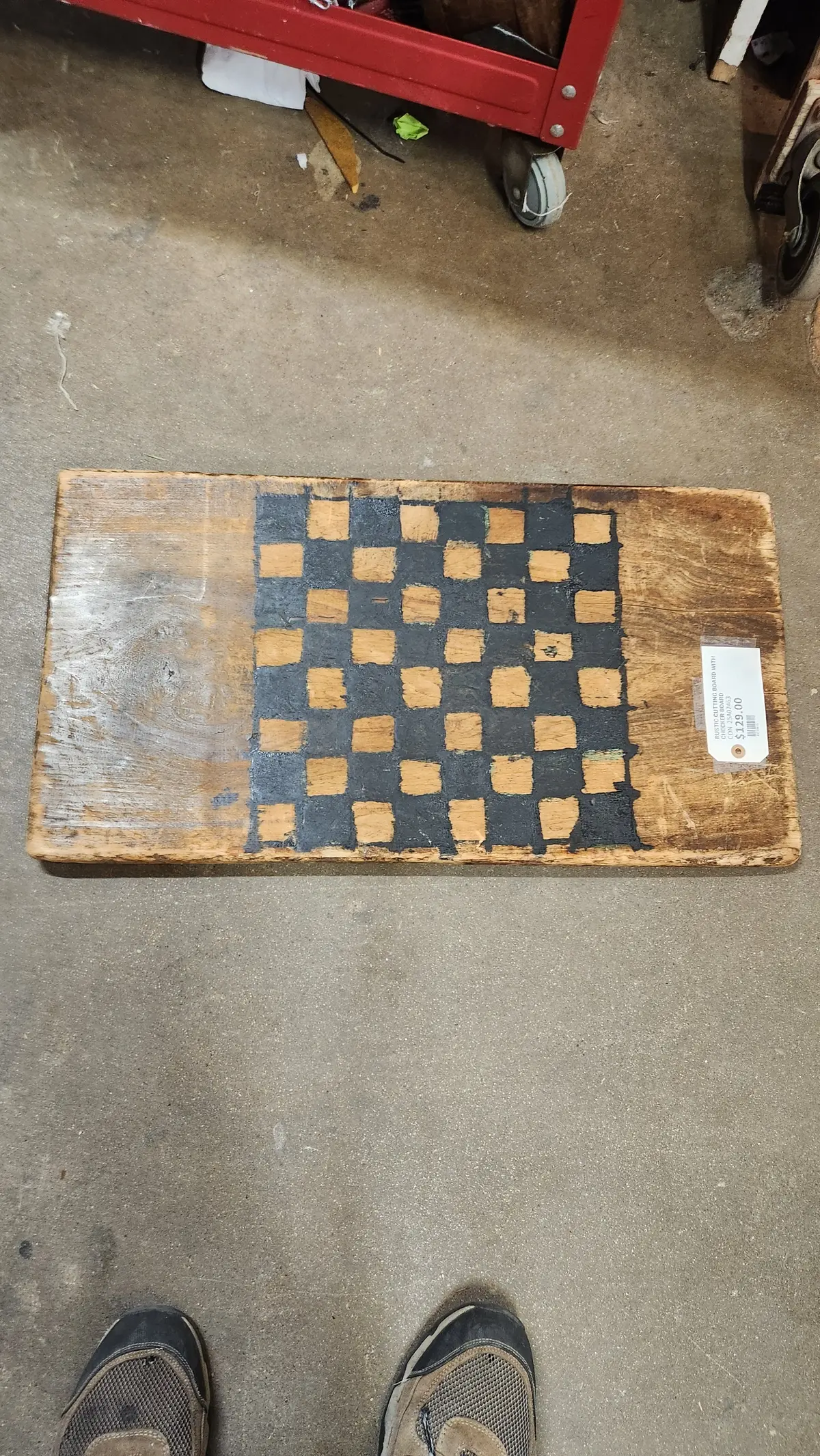 Rustic Cutting Board With Checker Board 1