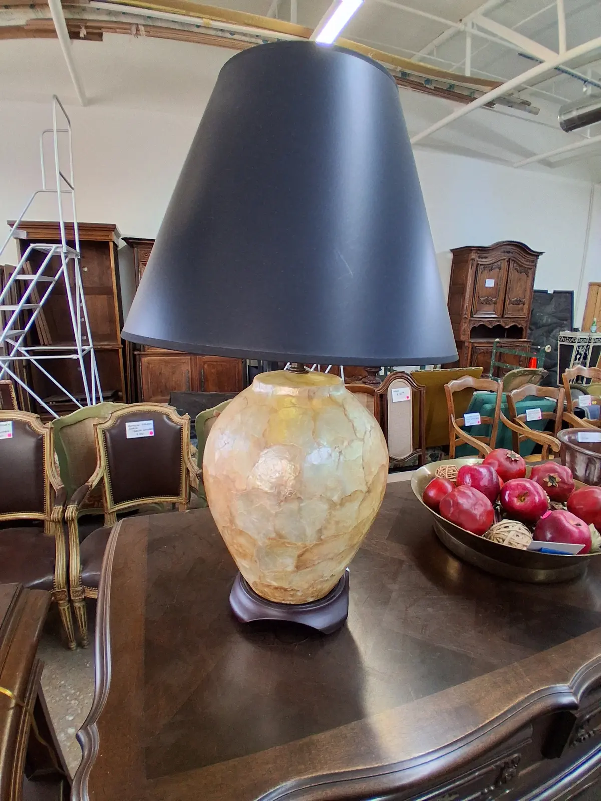 Abalone Lamp With Black Shade 1