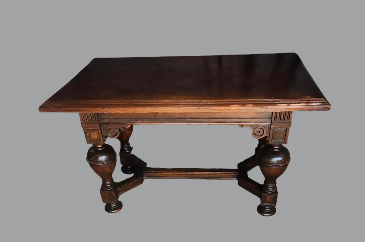 English Parquetry Cup And Cover Oak Library Table 1