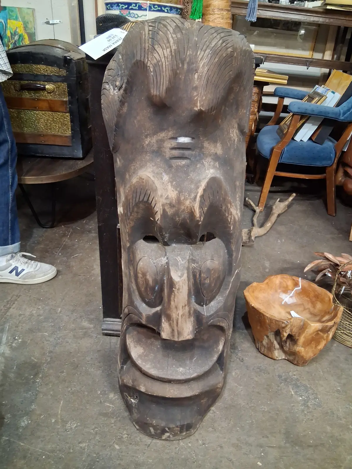 Huge Carved Wood New Guinea Mask 1