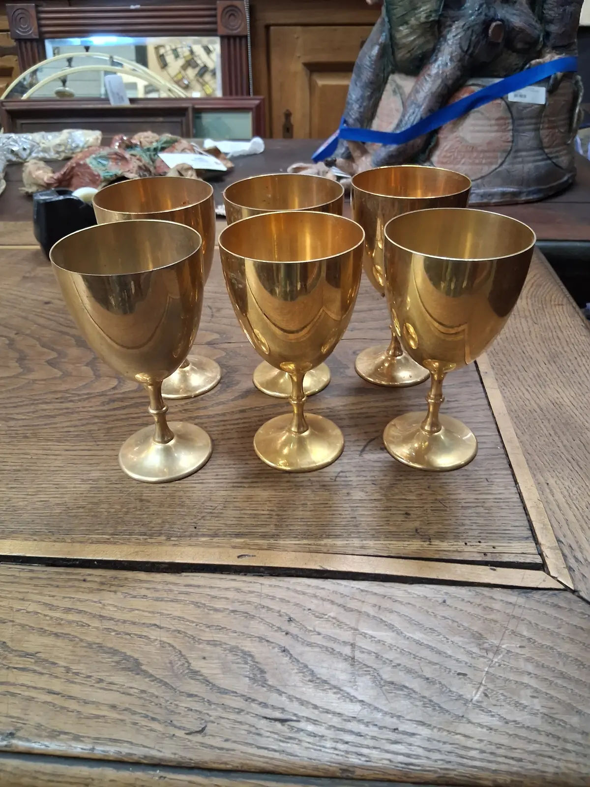 Set Of 6 Brass Goblets 1