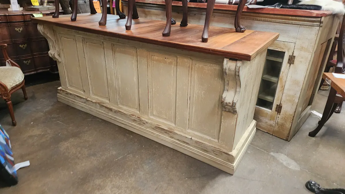 Painted Country Mercantile Style Pine Counter 1