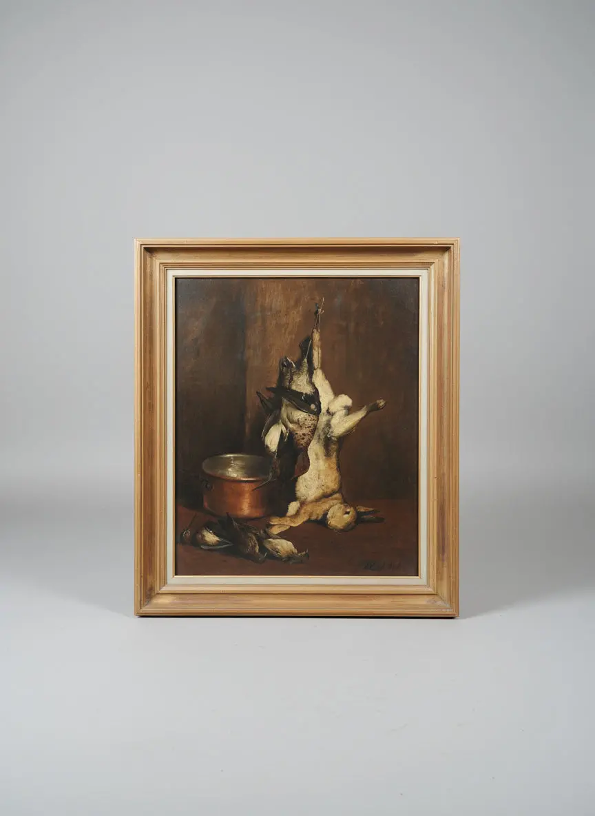 19Th Century Mort Game Oil Painting On Canvas 1