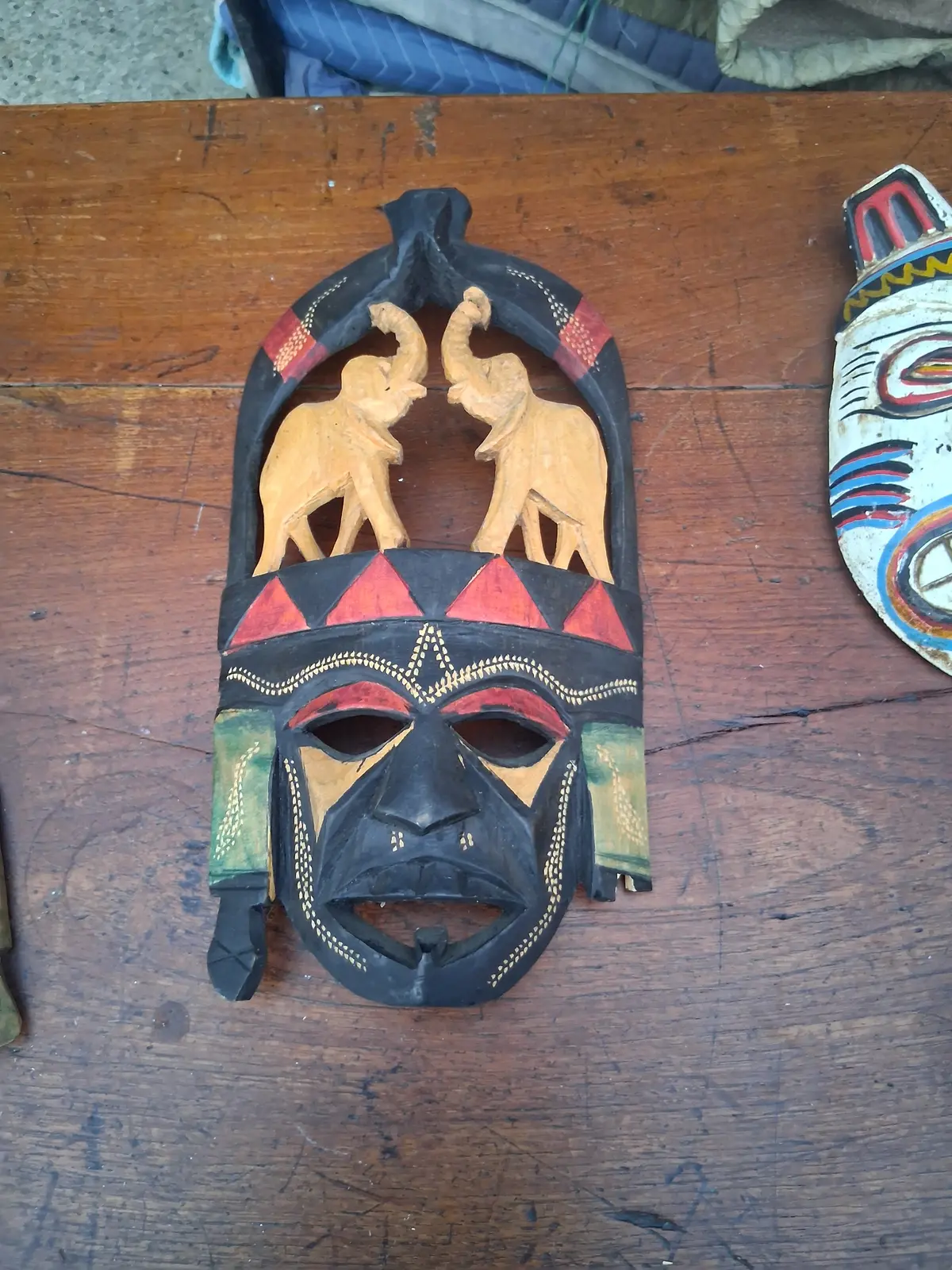 Native Mask With Elephants 1