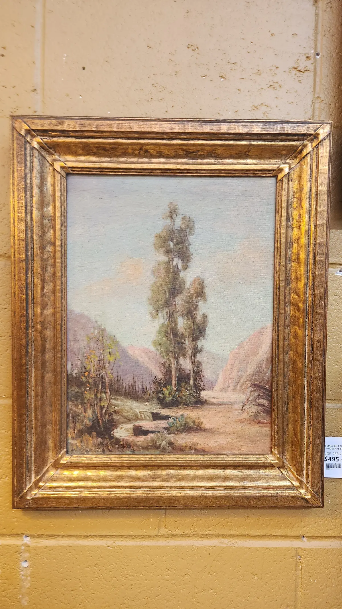 Small Gilt Framed Vertcal Landscape Signed Herbert Sartelle 1