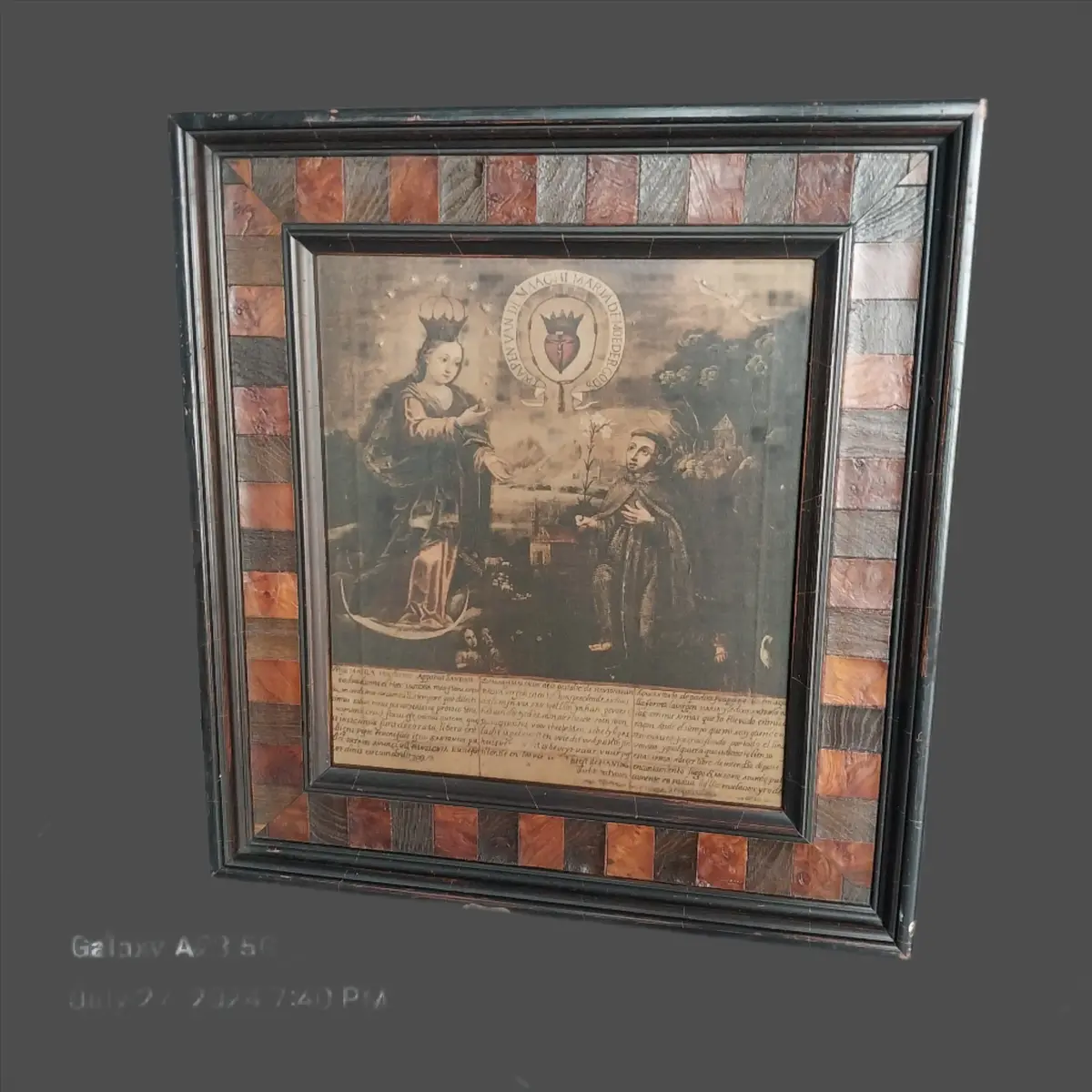 Multicolored Wood Frame With Queen And Friair Oil Print 1